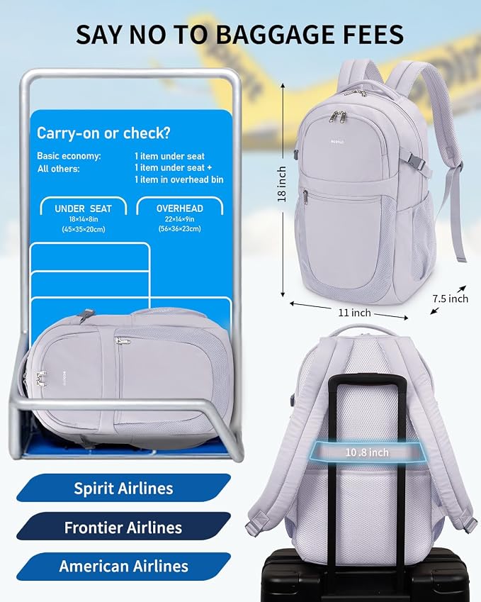 ECOHUB Travel Backpack for Women, 17.3 inch Suspended Laptop Backpack, Fashion - Image 9
