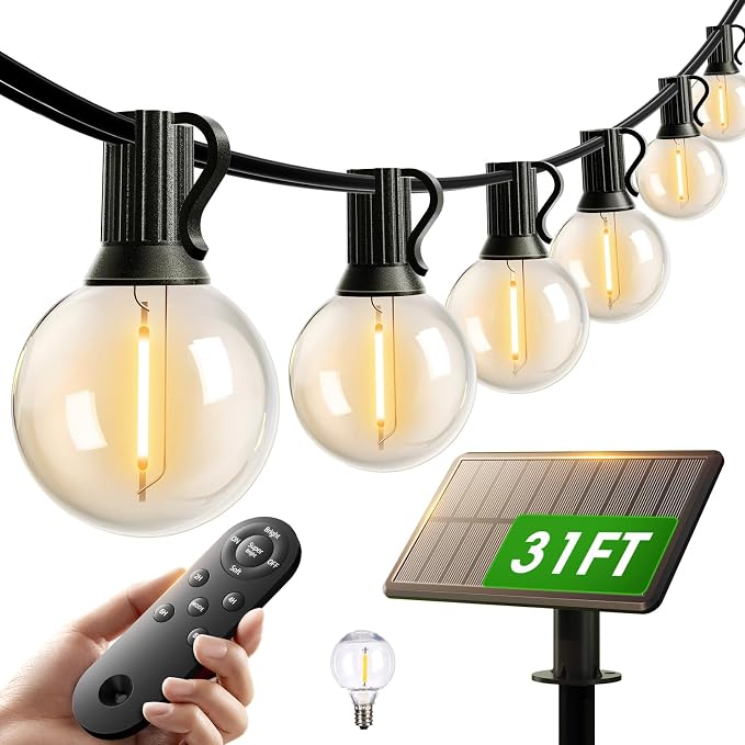 addlon 25FT Solar Powered Outdoor String Lights Waterproof by addlon
