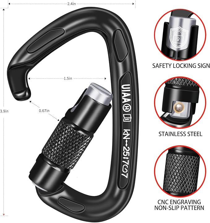BEIFENG 25KN Auto Locking Carabiner - Image 2