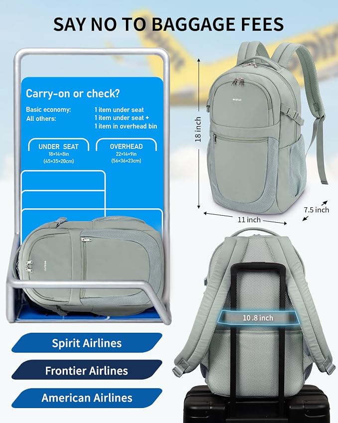 ECOHUB Travel Backpack for Women, 17.3 inch Suspended Laptop Backpack, Fashion - Image 9
