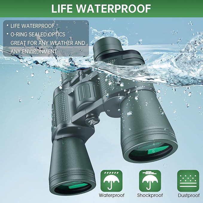 20x50 High Powered Binoculars for Adults, Waterproof Binoculars - Image 6