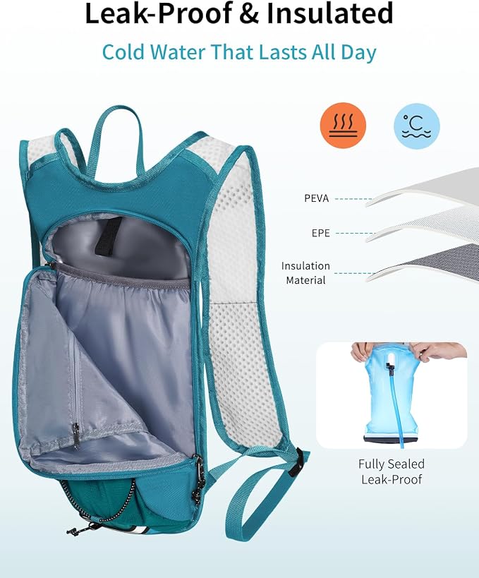 ECOHUB Hydration Backpack with 2L Water Bladder, Lightweight Running Hydration - Image 3