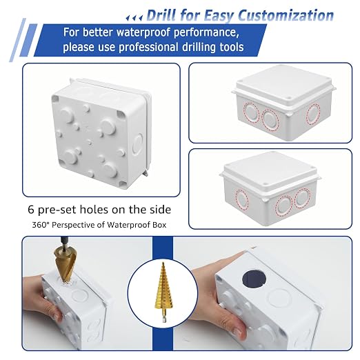 NineLeaf Junction Box, ABS Plastic Box IP65 Waterproof Outdoor Dustproof Water - Image 6