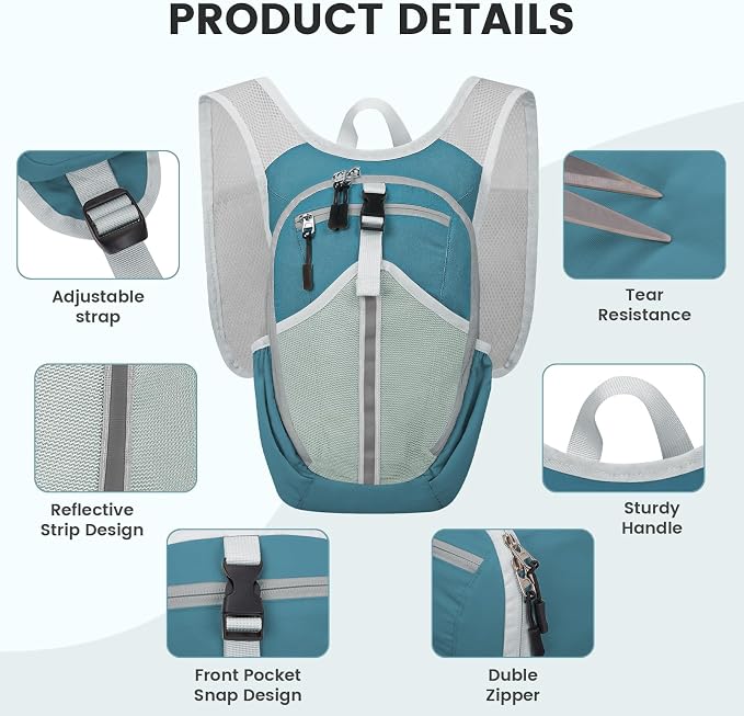 Small Hiking Backpack 15L-Lightweight Packable Foldable Backpack - Image 8