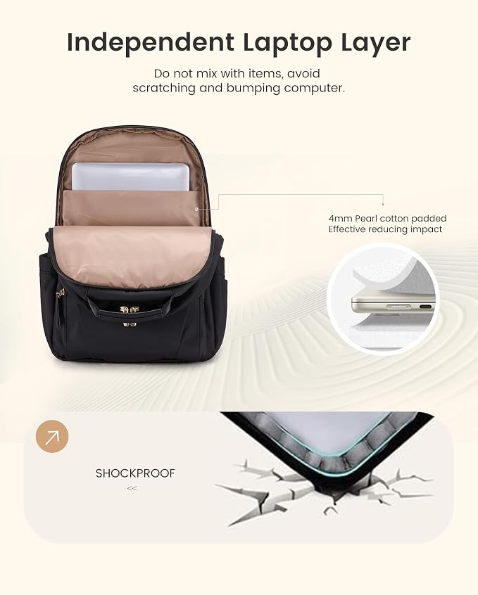 LOVEVOOK Laptop Backpack for Women, 15.6" Work Backpack Purse, Travel Personal - Image 5