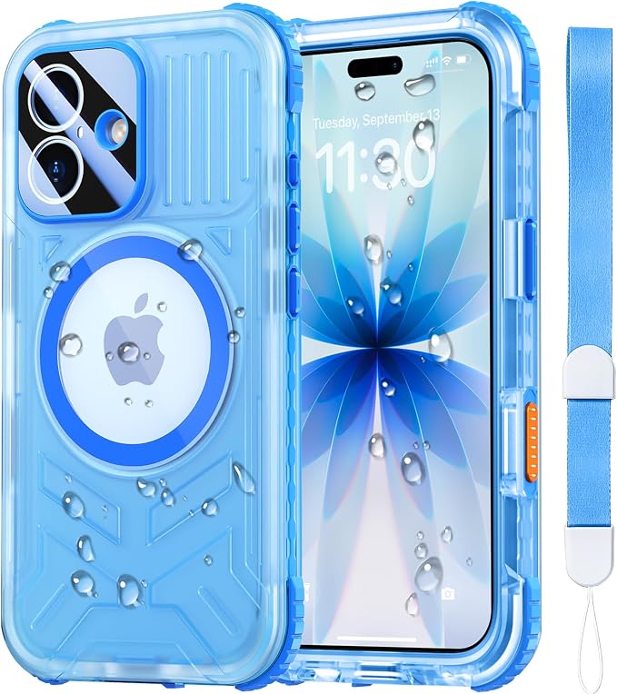 SPIDERCASE Magnetic for iPhone 17 Case Waterproof, 12FT Military Shockproof by SPIDERCASE
