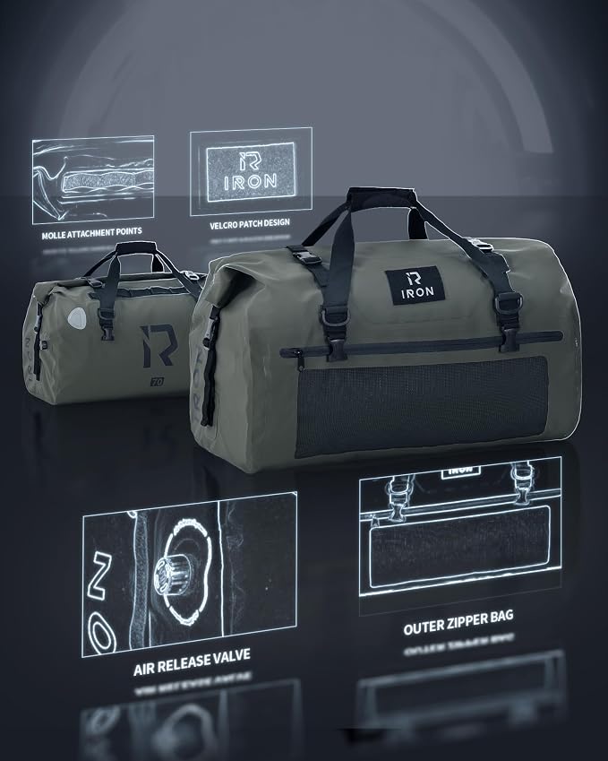 BORLENI Waterproof Motorcycle Dry Duffel Bag Luggage Tail Bag - Image 3