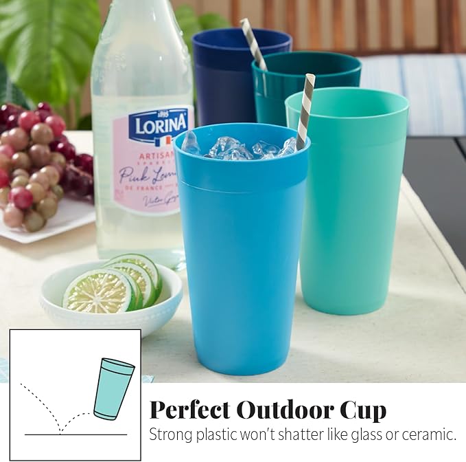 US Acrylic Newport 20 ounce Unbreakable Plastic Stackable Water Tumblers in 4 - Image 5