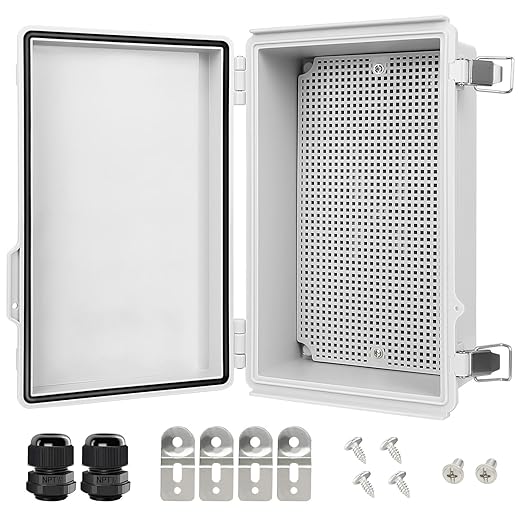 LeMotech Electrical Box, IP67 Waterproof Hinged Cover Stainless Steel Latch by LeMotech