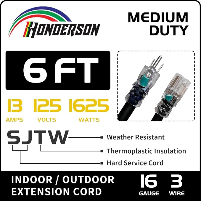 Indoor Outdoor Extension Cord Weatherproof - Image 2