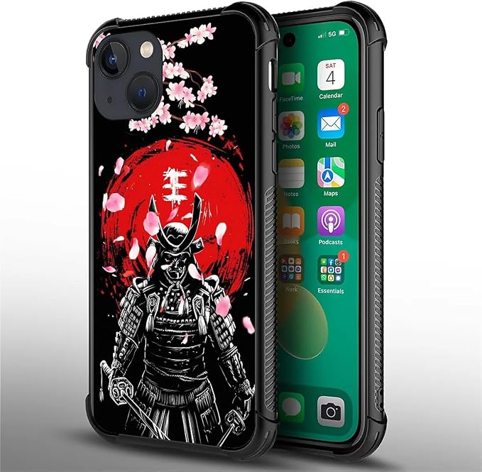 for iPhone 14 Plus Case, Sakura Japanese Samurai Pattern Graphic Design Girl - Image 3