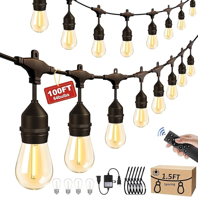100FT Outdoor String Lights by QualityLightBulbLightofInnovation