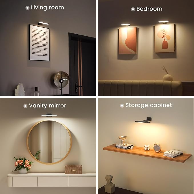 FULEN 2 Pack Picture Lights for Wall, Art Lights for Painting, Battery Operated - Image 4