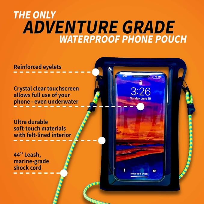 Stash7 Waterproof Phone Pouch w/Long Lanyard | IPX8 Adventure Grade Cellphone - Image 5