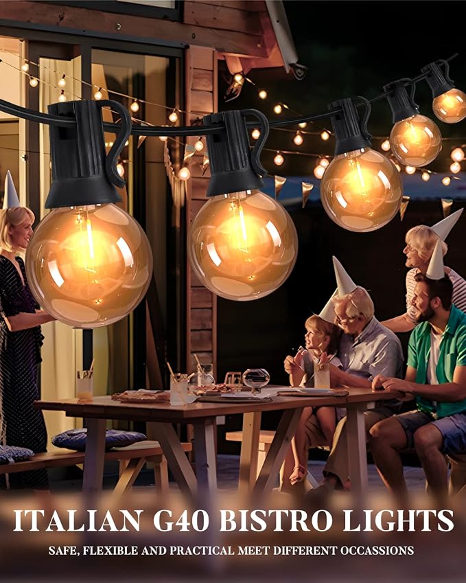Lightdot 50FT Outdoor String Lights, LED Bistro String Lights - Image 8