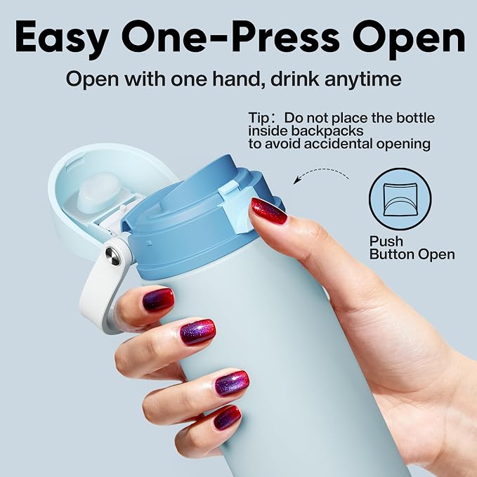 Insulated Water Bottle with Straw - Image 5