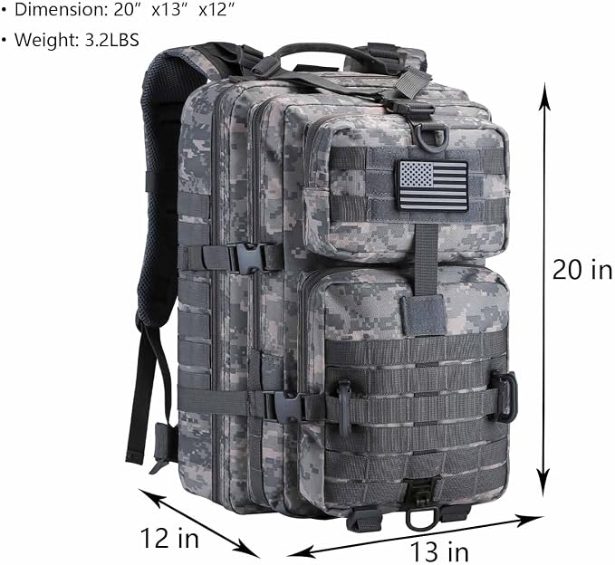 Hannibal Tactical MOLLE Assault Backpack, Tactical Backpack Army Military - Image 2