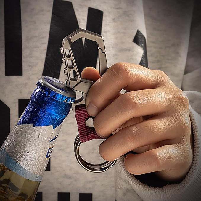 Heavy duty key chain, bottle opener function car keychains, versatile metal - Image 4