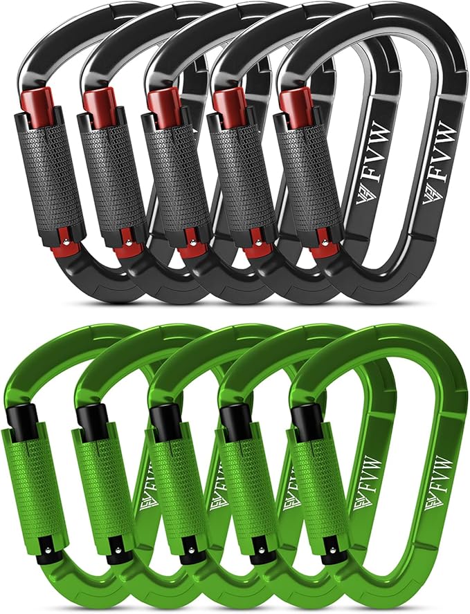 FVW Auto Locking Rock Climbing Carabiner Clips, Professional 25KN Heavy Duty by FVWELECTRICLUNCHBOX