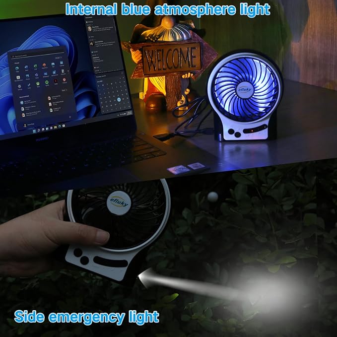 efluky 4.9-Inch Mini Desk Fan - Image 3
