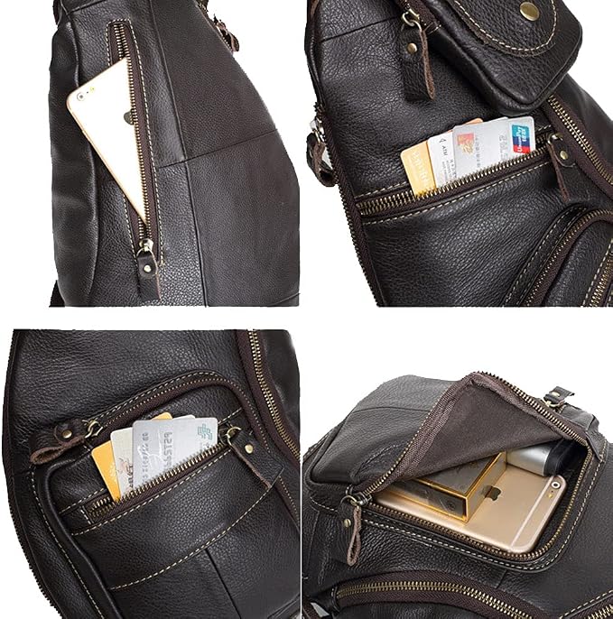 Leather Sling Bag Crossbody Backpack - Image 6