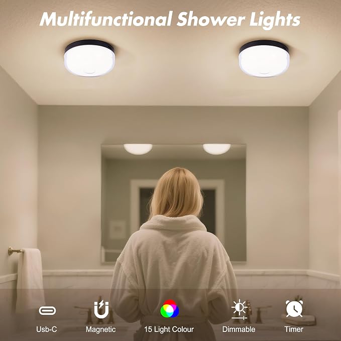 4-Pack Rechargeable Shower Lights - Image 3