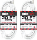 Iron Forge Cable 2 Pack Weatherproof 20 Ft Outdoor Extension Cord by IronForgeCable