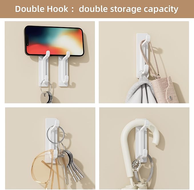 pickpiff 12 Pack Wall Hooks for Coat and Towel: 13LB Strong Adhesive Door - Image 5