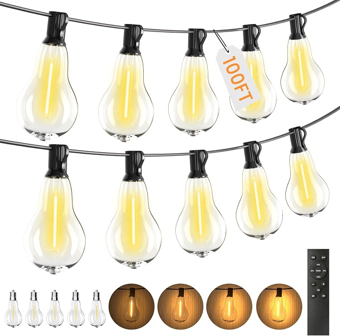 Patio Lights, 100FT Patio Lights by Tswayflort