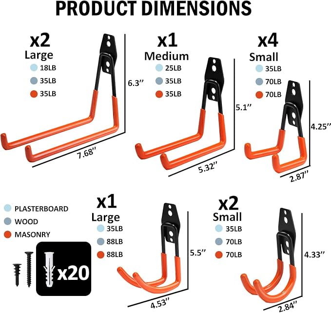 vivicreate 10 Pack Garage Hooks Heavy Duty Wall Mount Utility Storage Hooks - Image 2