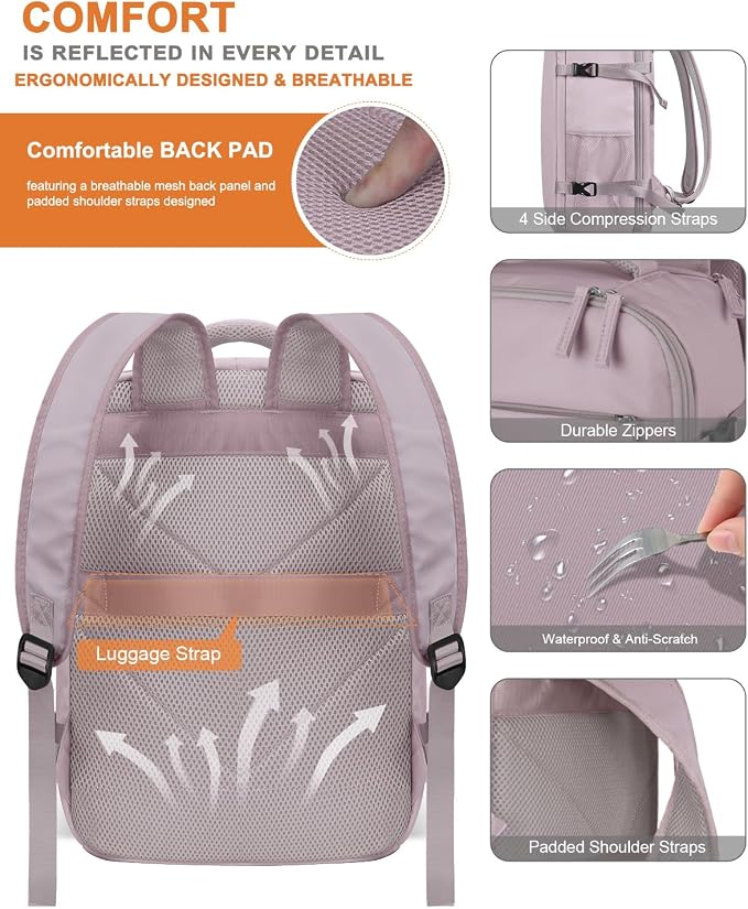 Capolo Travel Backpack for Women Men Waterproof Laptop Backpack Airlines - Image 6