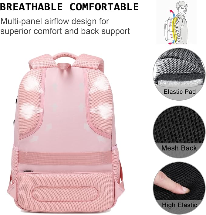 Volher Laptop Backpack, Business Travel Anti Theft Slim Durable Laptops Backpack - Image 5