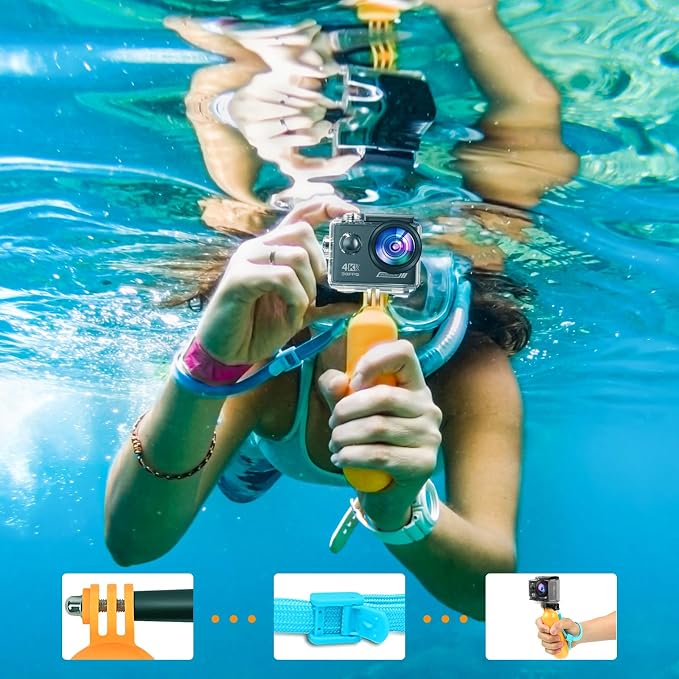 Action Camera Accessories Kits Bundle, Floating Handle Grip/Selfie Stick Tripod - Image 2