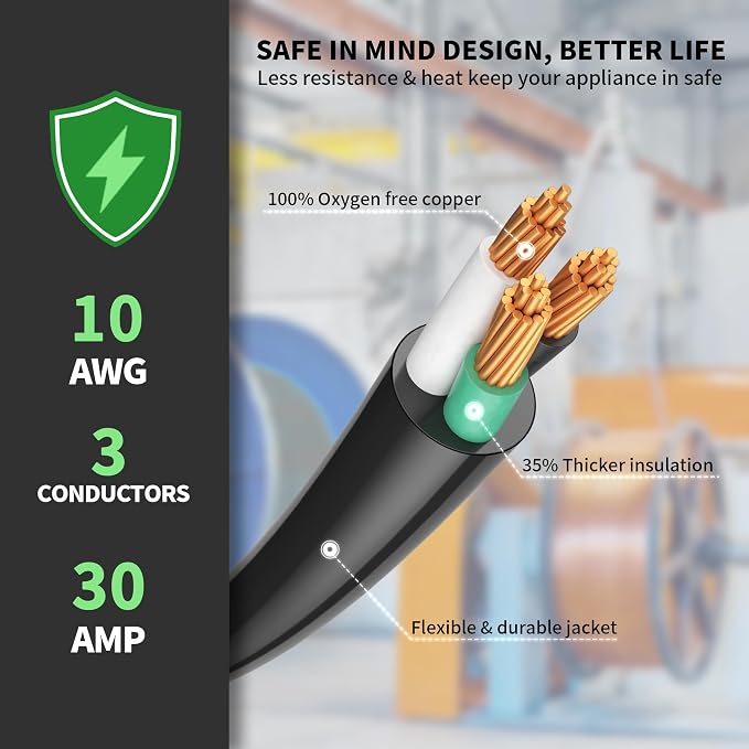 POWGRN 30 Amp RV Extension Cord 15 FT Outdoor - Image 3