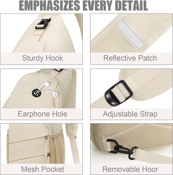 Pritent Crossbody Bags for Women Men Trendy Sling Bag Backpack Casual Chest Bag - Image 5