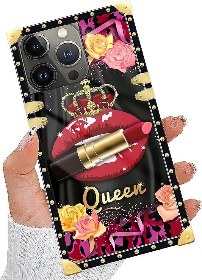 Compatible with iPhone 14 Pro Max Case, Queen Lip Crown Leopard Print Luxury - Image 5