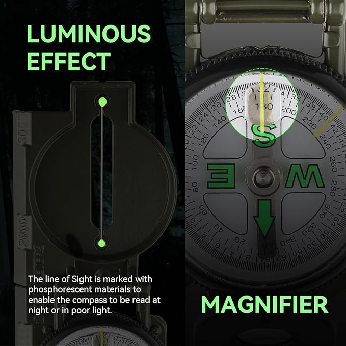 Compass Hiking Survival, Wilderness Survival Compass - Image 3