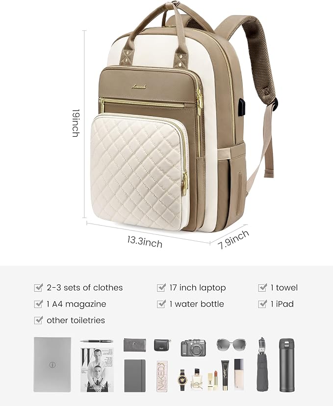 LOVEVOOK Laptop Backpack Purse for Women, Water Resistant Lightweight Daypacks - Image 2