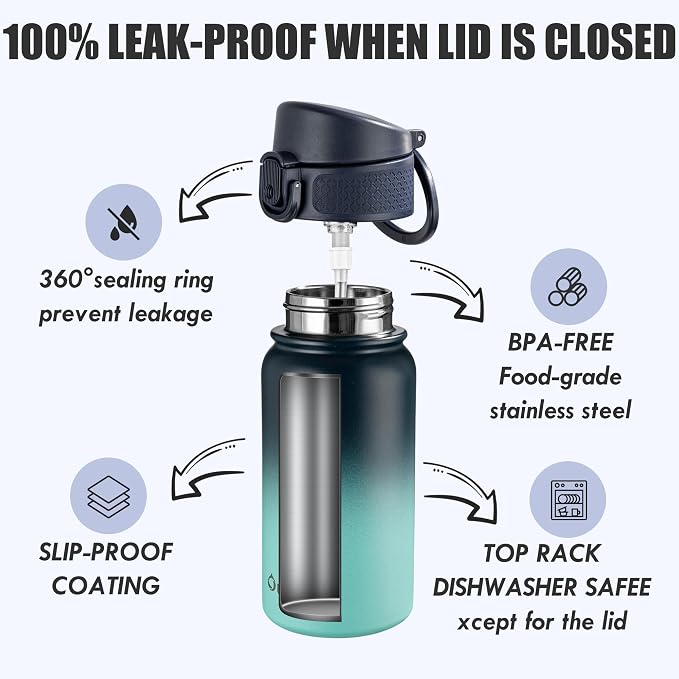 OLDLEY 12oz Kids Water Bottle, Stainless Steel Insulated Water Bottle - Image 3