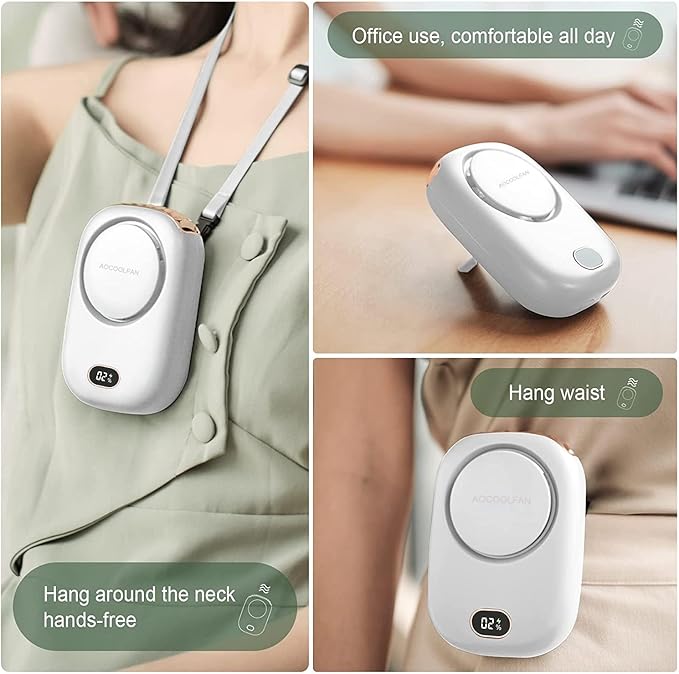 AOCOOLFAN Portable Neck Fan, Mini Small Personal Handheld Fan USB Rechargeable - Image 4