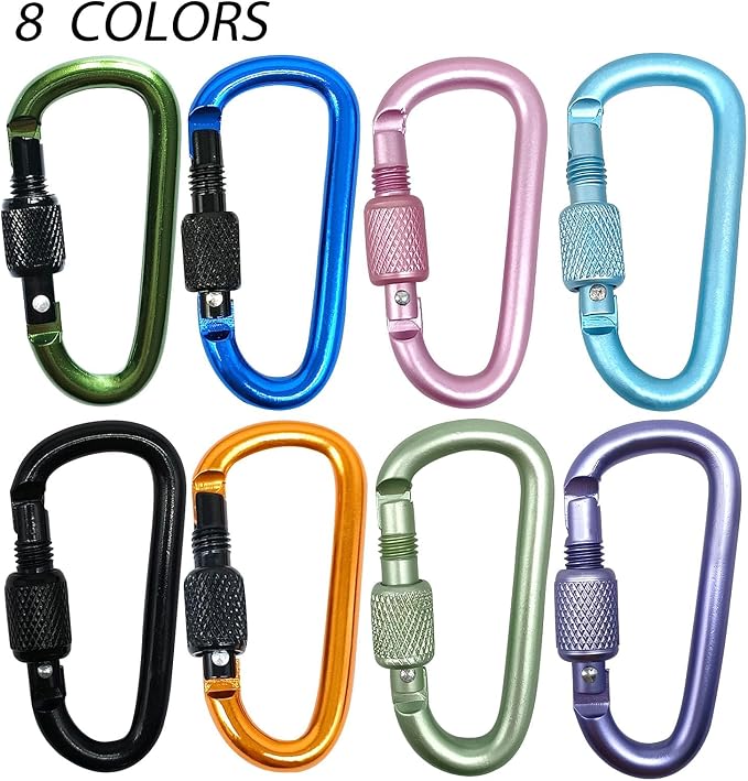 YUCHIYA 8 Pack D-Shape Carabiner Clasp - Image 2