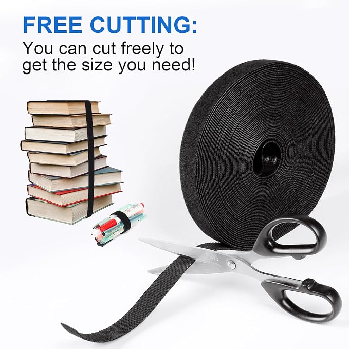 OneLeaf 46ft x 1/2inch Fastening Cable Ties Roll, Reusable Self-Gripping Strips - Image 2