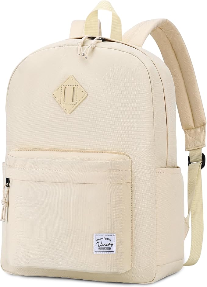 VASCHY Lightweight Backpack for School, Water Resistant Classic Bookbag by Vaschy