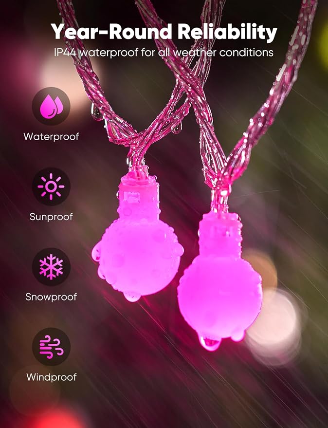 Minetom Globe String Lights, 33 Feet 100 Led Fairy Lights Plug in, 8 Modes - Image 5