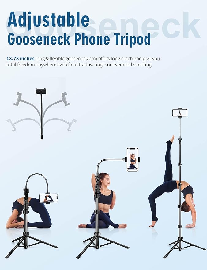 Nineigh Phone Tripod, Aluminum Tripods Stand - Image 2