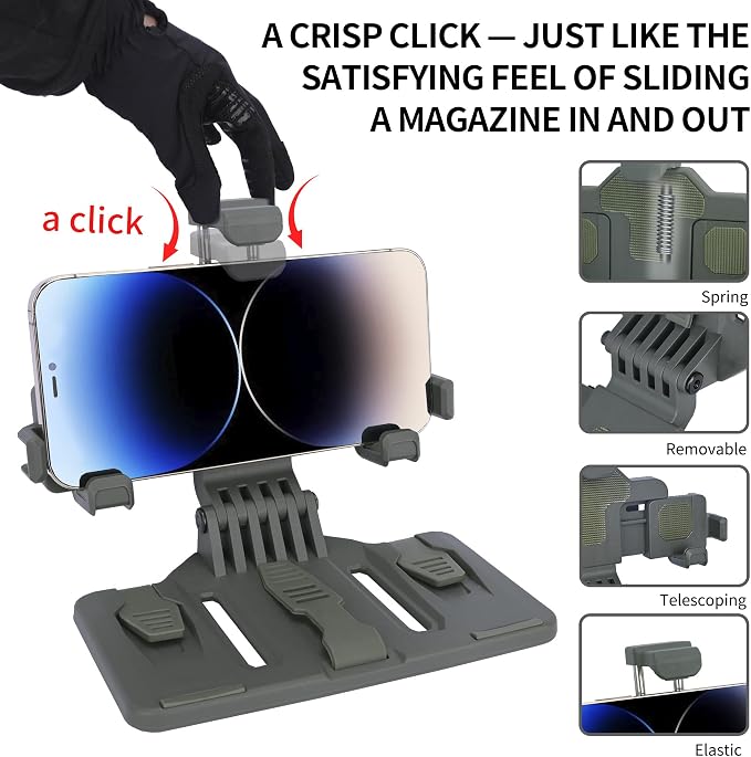 Tactical Gear Plate Carrier Vest Accessories, MOLLE Phone Chest Mount Holder - Image 6