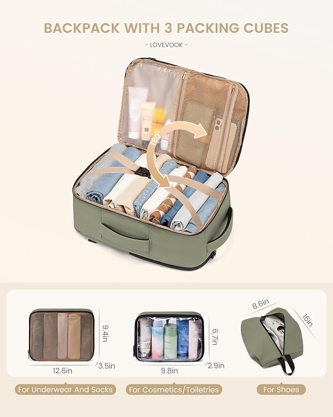 LOVEVOOK Travel Backpack for Women & Men, 40L Large Carry On Backpack Airline - Image 4