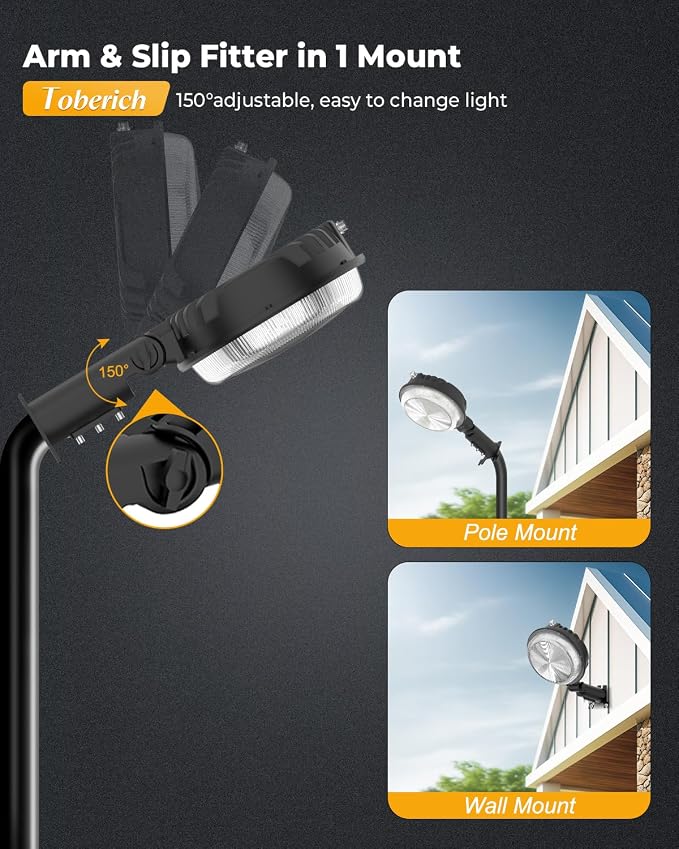 toberich LED Barn Light 2 Packs, 150W 20000LM Yard Area Lights Dusk to Dawn - Image 5