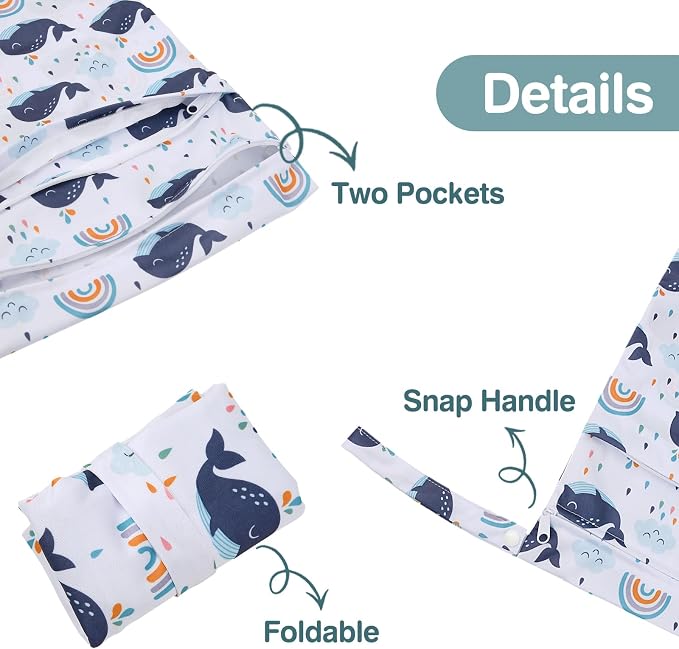 Wet Dry Bags 2-Pack with Cute Dolphin Print - Image 2