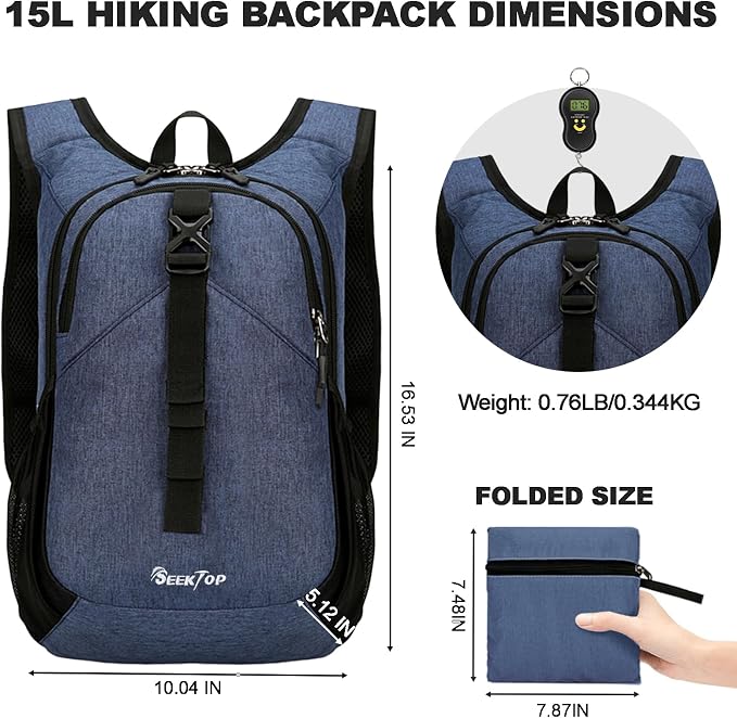 Seektop 15L Small Hiking Backpack - Image 4